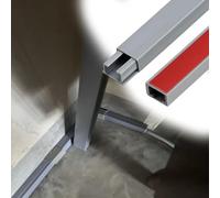 Self-Adhesive Wall Corner Cable Hider 2 Pcs, Featuring Press-to-Lock Sliding Raceway Square Cords, Cables Management Kit For Desk/Baseboard(Gray,W 12 MM H 7 MM)