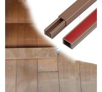 Self-Adhesive Wall Corner Cable Hider 2 Pcs, Featuring Press-to-Lock Sliding Raceway Square Cords, Cables Management Kit For Desk/Baseboard(Brown,W 12 MM H 7 MM)