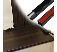 Self-Adhesive Wall Corner Cable Hider 2 Pcs, Featuring Press-to-Lock Sliding Raceway Square Cords, Cables Management Kit For Desk/Baseboard(Black,W 12 MM H 7 MM)