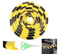 Self Adhesive Wall Corner Guard, 9.8 ft L-Shaped Edge Protector, Yellow Black NBR Foam Safety Bumper, Impact-Resistant Safety Warning Edge Guard for Factory, Garage, Warehouse