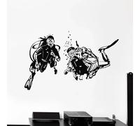 Self-Adhesive Wall Decoration Diver Wall Sticker Marine Wetsuit Extreme Sports Window Sticker Dive Club Decoration