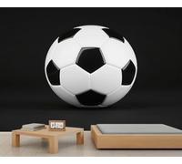 Self Adhesive Wall Mural Wallpaper Football Photo Wallpaper Black 3D Effect Art Poster for Living Room Bedroom Home Decoration 150x105 cm A-6640