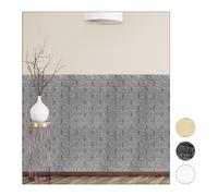 Relaxdays Wall Self-Adhesive, Decorative Stone Look, 3D Panel, Soft PE Foam, Set of 10, 78 x 70 cm, Grey, 78 x 70 x 0.7 cm