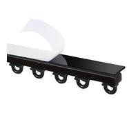 Self Adhesive Wall Sliding Curtain Rail - No Drill, Screws Or Tools - No Damage - 100-300 Cm - Adhesive Ceiling Curtain Track(Black,9.8FT/300CM)
