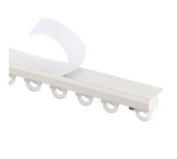 Self Adhesive Wall Sliding Curtain Rail - No Drill, Screws Or Tools - No Damage - 100-300 Cm - Adhesive Ceiling Curtain Track(White,7.2FT/220CM)