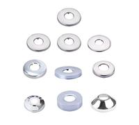 Self-Adhesive Wall Split Flange Escutcheon Cover Plate Shower Faucet Decorative Cover Chrome Finish Stainless Steel Round Escutcheon Plate