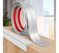 Self-Adhesive Wall Strips, 2 cm x 2 cm x 4 m, Angle Strip, Self-Adhesive, PVC Flexible Soft Skirting Board, Edge Protection, Corner Strip for Doors, Windows, Walls (Silver)