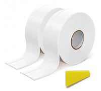 Self Adhesive Wall Tiles Skirting Board - Sticky Back Plastic, White Wall Panels, Self-Adhesive Coving for Ceilings, Decorative Caulk & White Tape for Easy Installation