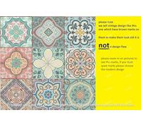 Self Adhesive Wall Tiles Stickers - 18 PCS Moroccan Mosaic Style Tile Sticker Kitchen Wall Art Traditional Vintage Design transfers- Bathroom backsplash Kitchen splashback Peel and Stick on (4 inch)