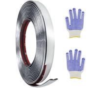 Self-Adhesive Wall Trim 5 m x 15 mm Chrome Trim Self-Adhesive Silver Stainless Steel Wall Strips with Protective Film Waterproof for Wall Door Ceiling Furniture Car