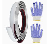 Self-Adhesive Wall Trim 5 m x 25 mm Chrome Trim Self-Adhesive Silver Stainless Steel Wall Strips with Protective Film Waterproof for Wall Door Ceiling Furniture Car