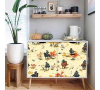 self-adhesive wallpaper 44wX100Lcm Colorful Flowers And Green Leaves self adhesive wallpaper Ideal for flat, smooth surfaces, perfect for creating a cozy atmosphere in bedrooms or living rooms Z261137