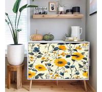 self-Adhesive Wallpaper 44wX300Lcm Black and White Skull Leaf Wallpaper Repositionable, Durable Solution for Creating a Fresh Look in bedrooms or Living Areas Z260554