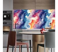 self-Adhesive Wallpaper 44wX300Lcm Cartoon Art Fish Stitch Wallpaper Decorative Peel-and-Stick Option, Ideal for Transforming Your Space in bedrooms or Apartments Z261452