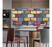 self-Adhesive Wallpaper 44wX300Lcm Colorful Geometric Patterns Concrete Wallpaper Quick and Easy to Apply in Rental Properties, Transforming Walls with a Modern and Stylish Finish Z261859