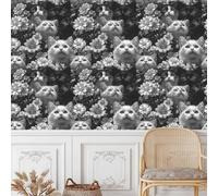 self-Adhesive Wallpaper 44wX300Lcm Yellow Zebra Flowers Leaf Wallpaper Repositionable, Durable Solution for Creating a Fresh Look in bedrooms or Living Areas Z260432
