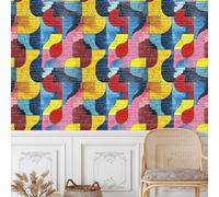 self-Adhesive Wallpaper 44wX500Lcm Colored Vertical Stripes Thick Wallpaper Create a Stylish, Modern Look with a Adhesive Covering for Your Bedroom or Office Z261803