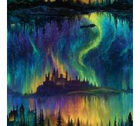 Self Adhesive Wallpaper Aurora Night Sky Contact Paper 44x600 cm Peel and Stick Wallpaper Painted Landscape Stick on Wallpaper Removable Non-Woven Canvas for Living Room Bedroom Wall Cabinets Decor