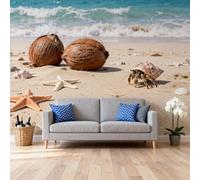 Self Adhesive Wallpaper Beach Hermit Crab Removable Stick On Contact Paper Peel and Stick Wallpaper for Bedroom Living Room Sofa Tv Background 100Cm(H) X140Cm(W)