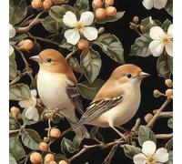 Self Adhesive Wallpaper Birds Flowers Peel and Stick Wallpaper Plants Spring Pattern Vinyl Film 17.3"x393" Contact Paper Sticky Back Plastic for Bedroom Living Room Bathroom