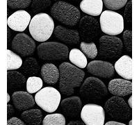 Self Adhesive Wallpaper Black Gray Pebbles Vinyl Wrap Contact Paper Waterproof & Stain-Resistant with Wet Wipe Cleaning for Cabinet Countertops Pantries Bathroom Walls Wallpaper 40 cm x 3 m
