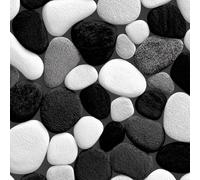 Self Adhesive Wallpaper Black Gray Pebbles Vinyl Wrap Contact Paper Waterproof & Stain-Resistant with Wet Wipe Cleaning for Cabinet Countertops Pantries Bathroom Walls Wallpaper 40 cm x 3 m