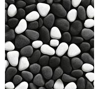 Self Adhesive Wallpaper Black Gray Pebbles Vinyl Wrap Contact Paper Waterproof & Stain-Resistant with Wet Wipe Cleaning for Cabinet Countertops Pantries Bathroom Walls Wallpaper 40 cm x 3 m
