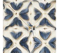 Self Adhesive Wallpaper Blue Floral,44 x 600 cm Beige and Blue Flower Wallpaper pattern square flower Wall paper Peel and Stick Self Adhesive Furniture Wrap for Living Room,Bathroom,Cabinet,Drawer