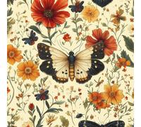 Self Adhesive Wallpaper Butterfly Colorful Flowers Vinyl Wrap Contact Paper Waterproof & Stain-Resistant with Wet Wipe Cleaning for Cabinet Countertops Pantries Bathroom Walls Wallpaper 40 cm x 3 m