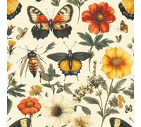 Self Adhesive Wallpaper Butterfly Flowers Leaves Vinyl Wrap Contact Paper Waterproof & Stain-Resistant with Wet Wipe Cleaning for Cabinet Countertops Pantries Bathroom Walls Wallpaper 40 cm x 3 m
