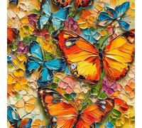 Self Adhesive Wallpaper Butterfly Flowers Peel and Stick Wallpaper Pigments Painting Pattern Vinyl Film 17.3"x393" Contact Paper Sticky Back Plastic for Bedroom Living Room Bathroom