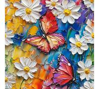 Self Adhesive Wallpaper Butterfly Flowers Peel and Stick Wallpaper Pigments Painting Pattern Vinyl Film 17.3"x197" Contact Paper Sticky Back Plastic for Bedroom Living Room Bathroom