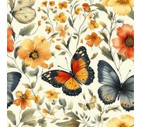 Self Adhesive Wallpaper Butterfly Flowers Peel and Stick Wallpaper Watercolor Art Pattern Vinyl Film 17.3"x78.7" Contact Paper Sticky Back Plastic for Bedroom Living Room Bathroom