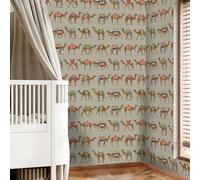 Self Adhesive Wallpaper Camel Pink Green Peel and Stick Wallpaper Art Deco for Kids Room & Adults Bedroom Worktop Vinyl Covering Waterproof Sticky Back Plastic Roll (38.6x320.6 CM)