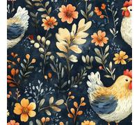 Self Adhesive Wallpaper Cartoon Rooster Flowers Vinyl Wrap Contact Paper Waterproof & Stain-Resistant with Wet Wipe Cleaning for Cabinet Countertops Pantries Bathroom Walls Wallpaper 40 cm x 3 m