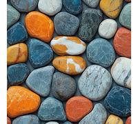Self Adhesive Wallpaper Colorful Stone Pebbles Vinyl Wrap Contact Paper Waterproof & Stain-Resistant with Wet Wipe Cleaning for Cabinet Countertops Pantries Bathroom Walls Wallpaper 40 cm x 3 m