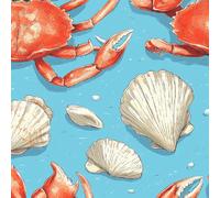 Self Adhesive Wallpaper Crabs Shells Seafood Vinyl Wrap Contact Paper Waterproof & Stain-Resistant with Wet Wipe Cleaning for Cabinet Countertops Pantries Bathroom Walls Wallpaper 40 cm x 3 m