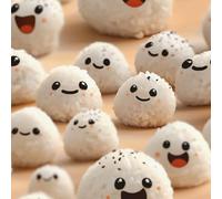Self Adhesive Wallpaper Cute Rice Ball Removable No Residue Wall Mural | Renter Friendly Peel & Stick Wall paper 44x500cm Kawaii Food Non-Woven Contact Paper for Temporary Home Office J662