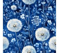 Self Adhesive Wallpaper Dandelion Plant Peel and Stick Wallpaper White Flowers Pattern Vinyl Film 17.3"x236" Contact Paper Sticky Back Plastic for Bedroom Living Room Bathroom