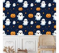 Self Adhesive Wallpaper Halloween Contact Paper 50CM×15M Peel and Stick Wallpaper Halloween Jack-O-Lantern Stick on Wall Paper Removable Vinyl Wrap for Living Room Bedroom Wall Cabinets Decor