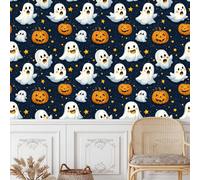 Self Adhesive Wallpaper Halloween Contact Paper 50CM×15M Peel and Stick Wallpaper Jack-o'-Lantern Halloween Ghost Stick on Wall Paper Removable Vinyl Wrap for Living Room Bedroom Wall Cabinets Decor