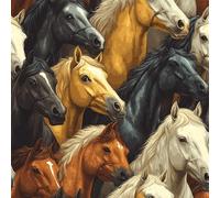 Self Adhesive Wallpaper Horse Animal Peel and Stick Wallpaper Abstract Painted Pattern Vinyl Film 17.3"x236" Contact Paper Sticky Back Plastic for Bedroom Living Room Bathroom