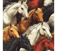 Self Adhesive Wallpaper Horse Animal Peel and Stick Wallpaper Abstract Painted Pattern Vinyl Film 17.3"x197" Contact Paper Sticky Back Plastic for Bedroom Living Room Bathroom