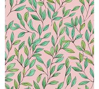 Self Adhesive Wallpaper Leaves Green Peel and Stick Wallpaper Painted Vintage Pattern Vinyl Film 17.3"x236" Contact Paper Sticky Back Plastic for Bedroom Living Room Bathroom