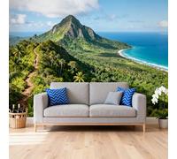 Self Adhesive Wallpaper Mountains Seas Landscape Contact Paper Removable Stick On Wallpaper Peel and Stick Wallpaper for Bedroom Living Room Sofa Tv Background 140Cm(H) X210Cm(W)