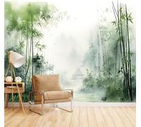 Self Adhesive Wallpaper Mural Bamboo Photo Wallpaper Green Leaves 3D Effect Poster Mural for Living Room Bedroom Wall Home Decoration 250x175 cm B-5745