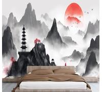 Self Adhesive Wallpaper Mural Chinese Style Photo Wallpaper Mountain 3D Effect Poster Mural for Living Room Bedroom Wall Home Decoration 200x140 cm B-4589