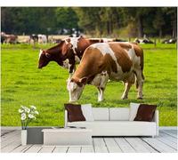 Self Adhesive Wallpaper Mural Cow Photo Wallpaper Farm Animals 3D Effect Poster Mural for Living Room Bedroom Wall Home Decoration 250x175 cm B-5717