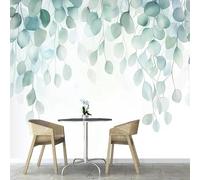 Self Adhesive Wallpaper Mural Eucalyptus Leaves Photo Wallpaper Green Leaves 3D Effect Poster Mural for Living Room Bedroom Wall Home Decoration 400x280 cm B-4649