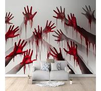 Self Adhesive Wallpaper Mural Handprint Photo Wallpaper Scare Theme 3D Effect Poster Mural for Living Room Bedroom Wall Home Decoration 150x105 cm B-1052